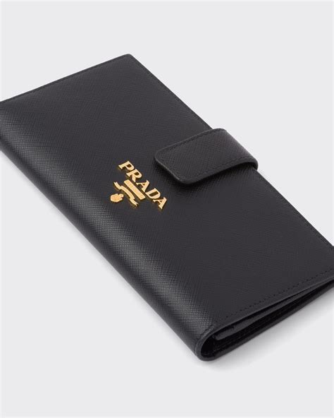 prada 1mh132 2e zz|Black Large Saffiano Leather Wallet .